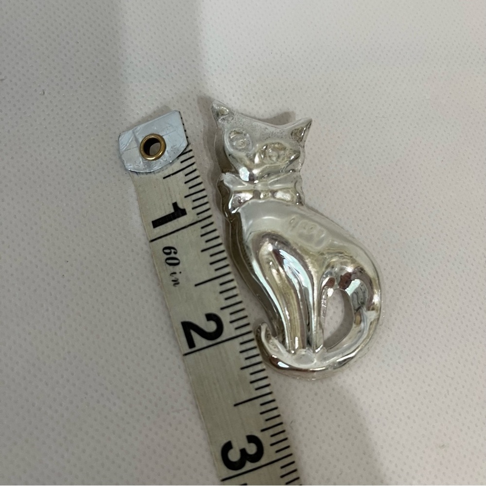 Sterling Silver Cat Brooch - Picture 3 of 4
